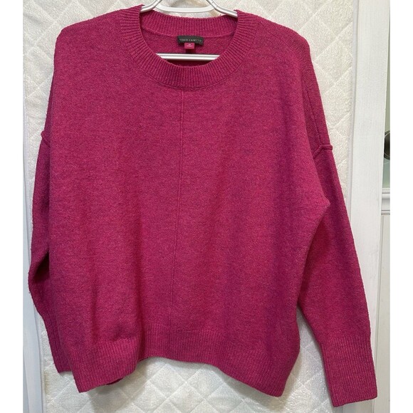 Vince Camuto Sweater Womens Medium Pink Acrylic Stretch Long Sleeve Pullover - Picture 1 of 5